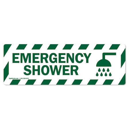 Signmission Emergency Shower 18in Non-Slip Floor Marker, 3PK, 16 in L, 16 in H, FD-R-16-3PK-99849 FD-R-16-3PK-99849